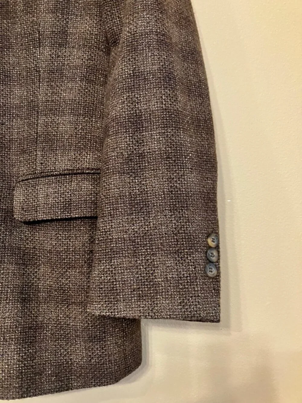 Henry Grethel Men's Brown Gray 59% Wool Textured Blazer Size: 40
